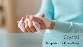  Presentation with antiseptic - Slide set featuring hygiene-health-care-and-disinfection background and a light blue colored foreground