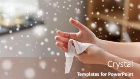  Presentation with wipe - Audience pleasing PPT theme consisting of hygiene-health-care-and-disinfection backdrop and a coral colored foreground