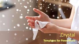  Presentation with antiseptic - Slide set with hygiene-health-care-and-disinfection background and a tawny brown colored foreground