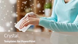  Presentation with wipe - PPT theme featuring hygiene-health-care-and-disinfection background and a coral colored foreground