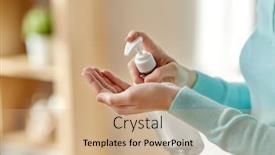  Presentation with health-care - Slide set with hygiene-health-care-and-safety background and a coral colored foreground