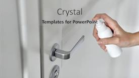  Presentation with health care - Presentation design featuring hygiene-health-care-and-safety background and a light gray colored foreground