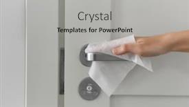  Presentation with antiseptic - Cool new PPT theme with hygiene-health-care-and-safety backdrop and a light gray colored foreground