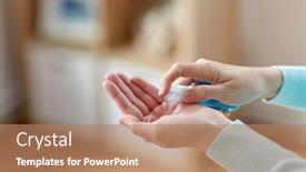  Presentation with health-care - Colorful slide deck enhanced with hygiene-health-care-and-safety backdrop and a coral colored foreground