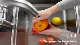  Presentation with home health care - PPT theme enhanced with hygiene-health-care-and-safety background and a tawny brown colored foreground