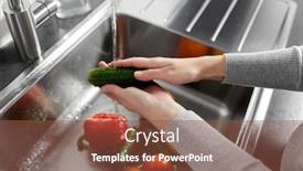  Presentation with home health care - Colorful presentation design enhanced with hygiene-health-care-and-safety backdrop and a tawny brown colored foreground