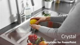  Presentation with home health care - Presentation having hygiene-health-care-and-safety background and a tawny brown colored foreground