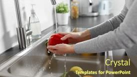  Presentation with home health care - Slides enhanced with hygiene-health-care-and-safety background and a tawny brown colored foreground