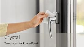  Presentation with wipe - Beautiful presentation design featuring hygiene-health-care-and-safety backdrop and a light gray colored foreground