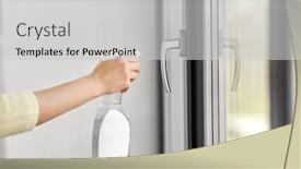  Presentation with hand hygiene - Presentation theme enhanced with hygiene-health-care-and-safety background and a light gray colored foreground