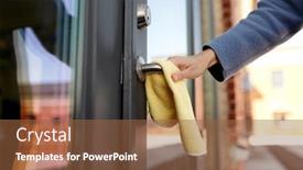  Presentation with hand hygiene - Slide deck consisting of hygiene-health-care-and-safety background and a tawny brown colored foreground