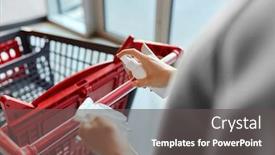  Presentation with hand hygiene - Presentation design featuring hygiene-health-care-and-safety background and a dark gray colored foreground