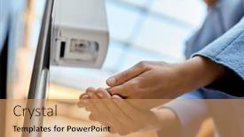  Presentation with hand hygiene - Colorful presentation theme enhanced with hygiene-health-care-and-safety backdrop and a coral colored foreground