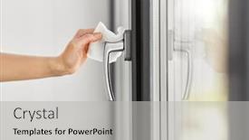  Presentation with health-care - Colorful presentation design enhanced with hygiene-health-care-and-safety backdrop and a light gray colored foreground