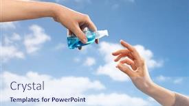  Presentation with hand sanitizer - Presentation design consisting of hygiene-health-care-and-safety background and a sky blue colored foreground