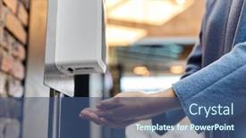  Presentation with hand hygiene - Colorful presentation theme enhanced with hygiene-health-care-and-safety backdrop and a ocean colored foreground