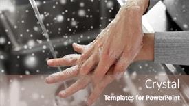  Presentation with home health care - Slide set with hygiene-health-care-and-safety background and a coral colored foreground