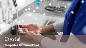  Presentation with hospital safety - Cool new theme with hygiene-health-care-and-safety backdrop and a gray colored foreground