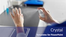  Presentation with hospital safety - Presentation theme consisting of hygiene-healthcare-and-safety-concept background and a navy blue colored foreground