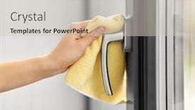  Presentation with hand hygiene - Cool new presentation design with hygiene-household-and-cleanliness-concept backdrop and a soft green colored foreground