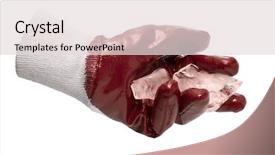  Presentation with blocks - PPT theme featuring hygiene industrial security - red glove hold blocks background and a lemonade colored foreground