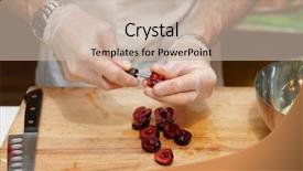  Presentation with chef - Slide deck with hygiene labor - chef is removing stones background and a  colored foreground