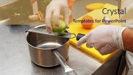  Presentation with labor - Presentation theme enhanced with hygiene labor - chef is zesting lime background and a yellow colored foreground