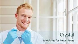  Presentation with apprenticeship - Amazing PPT layouts having hygiene labor - young assistant in medicine surgeon backdrop and a  colored foreground