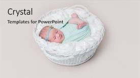  Presentation with moving - PPT theme enhanced with hygiene security - adorable swaddled baby with legs background and a  colored foreground