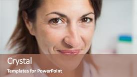  Presentation with healthcare workers - Beautiful presentation theme featuring hygiene security - female doctor smiling backdrop and a coral colored foreground