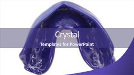  Presentation with hygiene - Beautiful presentation design featuring hygiene security - one blue mouthguard isolated backdrop and a  colored foreground