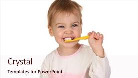  Presentation with tooth brush - Presentation theme consisting of hygine - baby with tooth brush 2 background and a sky blue colored foreground