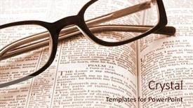  Presentation with hymn - Presentation theme featuring hymn - bible open to psalm 23 background and a lemonade colored foreground