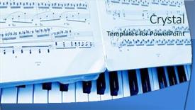  Presentation with hymn - Slide set featuring hymn - close-up musical notes sheet background and a sky blue colored foreground