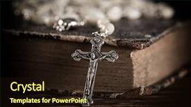  Presentation with holy bible - PPT theme with hymn - closeup of iron christian cross background and a wine colored foreground