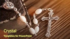  Presentation with hymn - Audience pleasing PPT layouts consisting of hymn - closeup of iron christian cross backdrop and a tawny brown colored foreground