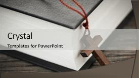  Presentation with hymn - Amazing slide set having hymn - closeup of wooden christian cross backdrop and a light gray colored foreground