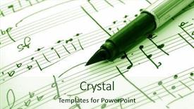  Presentation with hymn - Amazing presentation design having hymn - music notes and pen backdrop and a soft green colored foreground