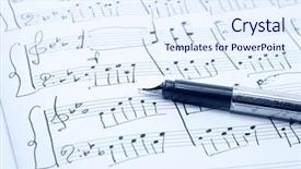  Presentation with hymn - PPT theme having hymn - music notes and pen background and a sky blue colored foreground
