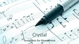  Presentation with music notes - PPT theme having hymn - music notes and pen background and a sky blue colored foreground