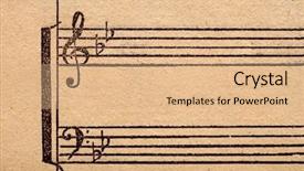  Presentation with hymn - Presentation theme consisting of hymn - music notes on old paper background and a coral colored foreground