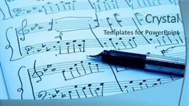  Presentation with music notes - Slides consisting of hymn - music notes paper background and a arctic colored foreground