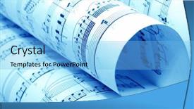  Presentation with hymn - Beautiful presentation theme featuring hymn - music notes paper backdrop and a light blue colored foreground