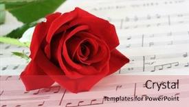  Presentation with hymn - Colorful PPT layouts enhanced with hymn - red rosebud resting on old backdrop and a red colored foreground