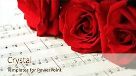  Presentation with hymn - PPT theme featuring hymn - three red roses resting background and a sky blue colored foreground