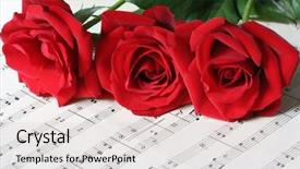  Presentation with hymn - Audience pleasing PPT theme consisting of hymn - three red roses resting backdrop and a lemonade colored foreground