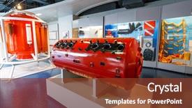  Presentation with marine - Beautiful PPT theme featuring hyperbaric oxygen therapy - pressure chamber for marine diving backdrop and a tawny brown colored foreground