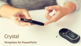  Presentation with home health care - Theme consisting of hyperglycemia - medicine diabetes glycemia health care background and a cream colored foreground