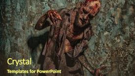  Presentation with creepy - Amazing theme having hypnosis - portrait of a creepy scary backdrop and a tawny brown colored foreground