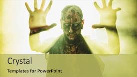  Presentation with scary halloween - PPT theme with hypnosis - portrait of a creepy scary background and a yellow colored foreground